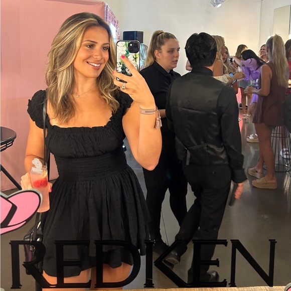 UO Rosie Smocked Tiered Ruffle Romper - Picture 3 of 3